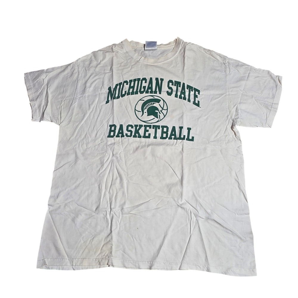 TSI Sportswear Michigan State Spartans Basketball T-Shirt Mens‎ Large White MSU